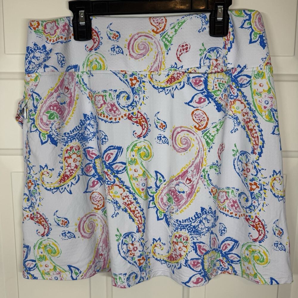 IBKUL Sharon Faux Wrap Skort White Multi Size Small Golf Tennis Skirt Women - Picture 4 of 5